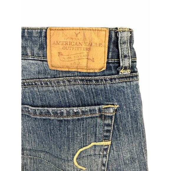 AMERICAN EAGLE Jeans Womens 12 Bootcut Hipster Flare Spilt Hem Low Rise Stretch - Picture 4 of 14